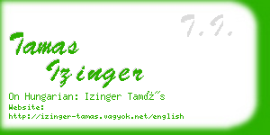 tamas izinger business card